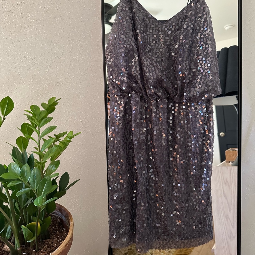 Sequin dress with skinny straps, size 2.